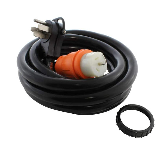 15 ft. 4-Prong 50 Amp Generator Transfer Switch Power Cord With Power Indicator