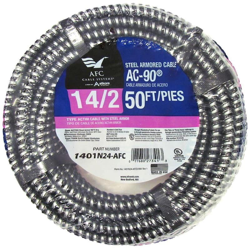 14/2 x 50 ft. BX/AC-90 Armored Electrical Cable