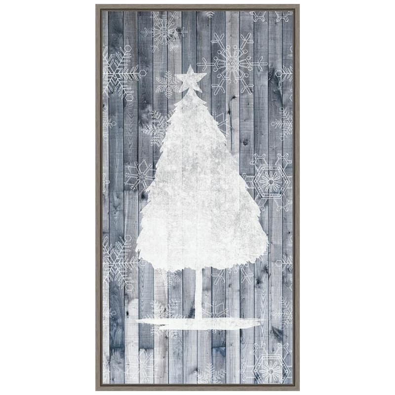 14 in. W x 26.5 in. H Sophisticated Christmas Collection B Christmas Holiday Framed Canvas Box Wall Art