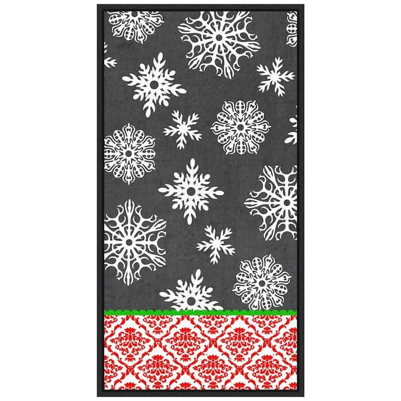 14 in. W x 26.5 in. H Let it Snow Collection B Christmas Holiday Framed Canvas Box Wall Art