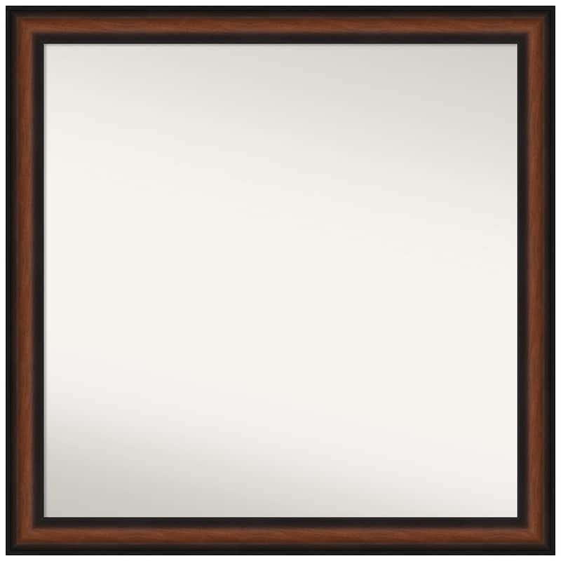 Yale Walnut 29.5 in. W x 29.5 in. H Non-Beveled Bathroom Wall Mirror in Cherry