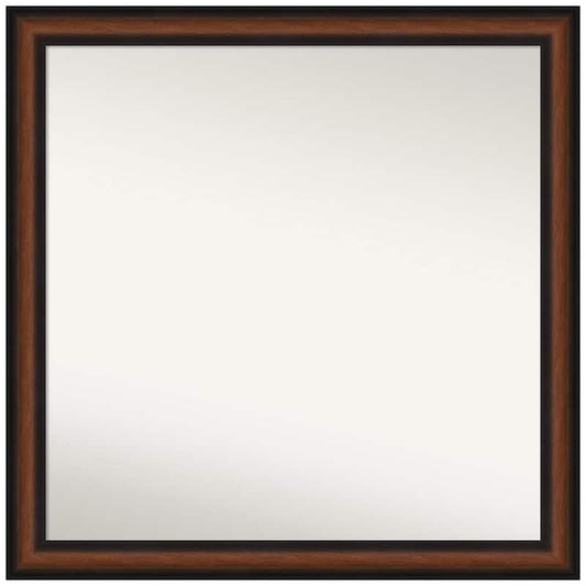 Yale Walnut 29.5 in. W x 29.5 in. H Non-Beveled Bathroom Wall Mirror in Cherry