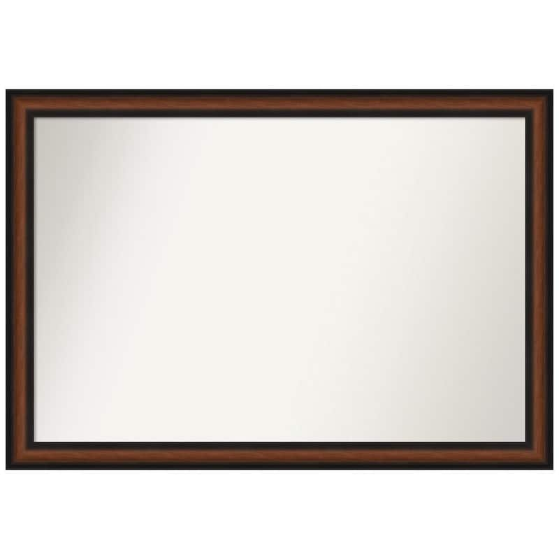 Yale Walnut 39.5 in. W x 27.5 in. H Non-Beveled Bathroom Wall Mirror in Cherry