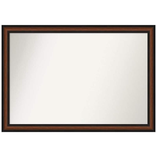 Yale Walnut 39.5 in. W x 27.5 in. H Non-Beveled Bathroom Wall Mirror in Cherry