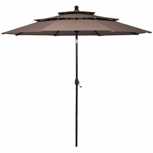 10 ft. Aluminum Market Patio Umbrella in Tan