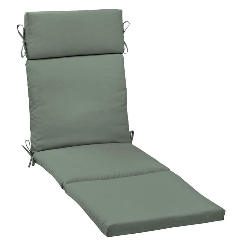 21 in. x 72. in Outdoor Chaise Lounge Cushion in Sage Green Texture