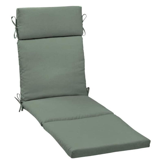 21 in. x 72. in Outdoor Chaise Lounge Cushion in Sage Green Texture