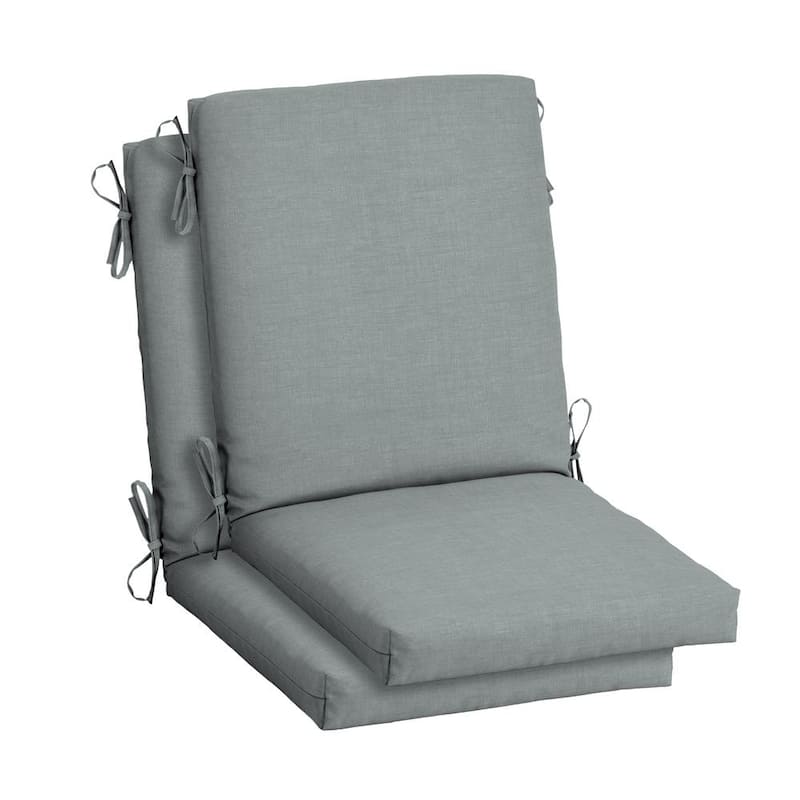 20 in. x 20 in. Stone Grey Leala High Back Outdoor Dining Chair Cushion (2-Pack)