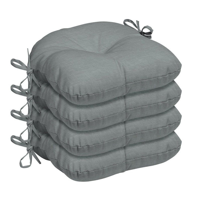 14.5 in. x 15 in. Stone Grey Leala Rectangle Outdoor Seat Cushion (4-Pack)