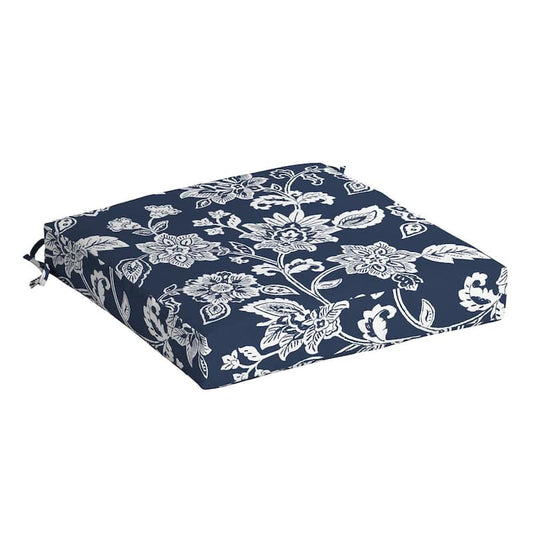 21 in. x 21 in. Sapphire Blue Ashland Jacobean Square Outdoor Seat Cushion