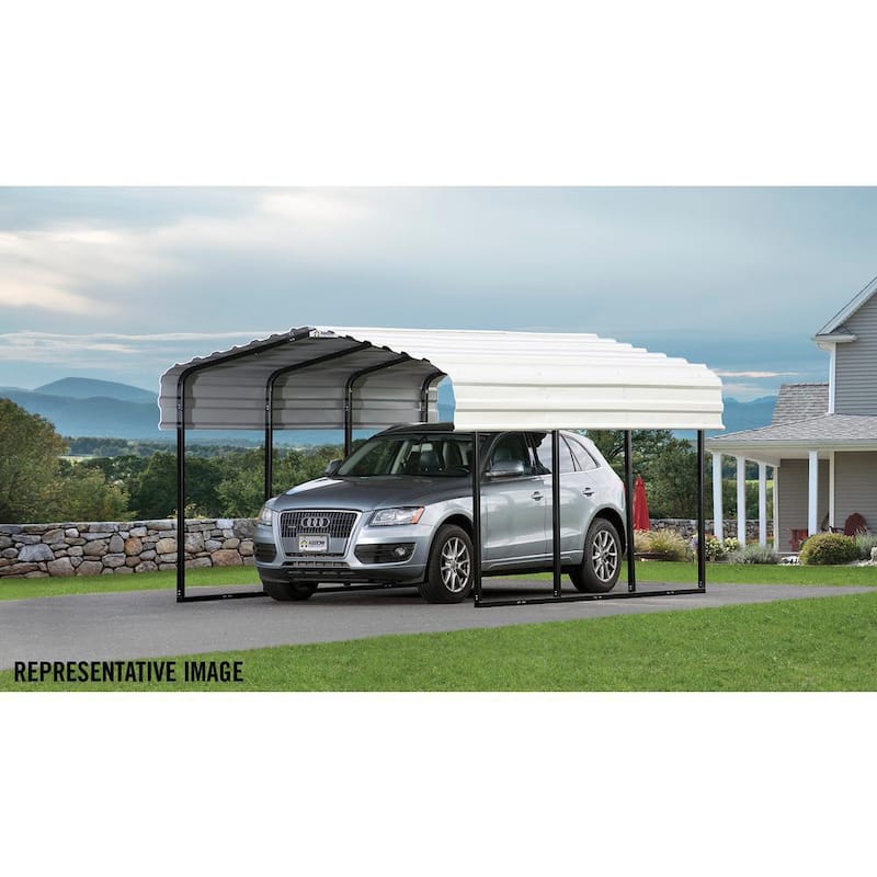 10 ft. W x 20 ft. D x 7 ft. H Eggshell Galvanized Steel Carport, Car Canopy and Shelter