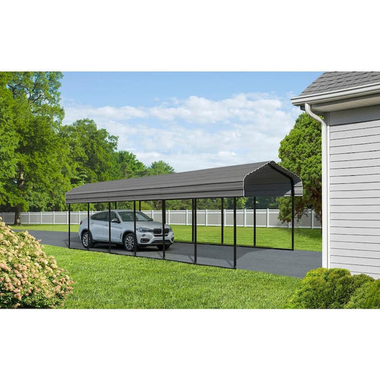 12 ft. x 29 ft. x 9 ft. Charcoal Carport