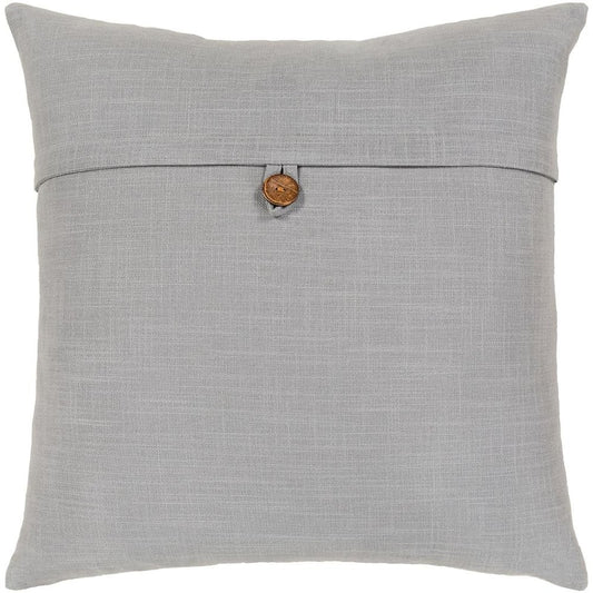 Zinon Light Gray Poly 18 in. x 18 in. Throw Pillow