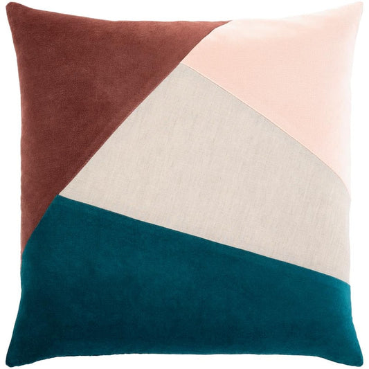 Yusri Garnet/Multi-Color Down 20 in. x 20 in. Throw Pillow