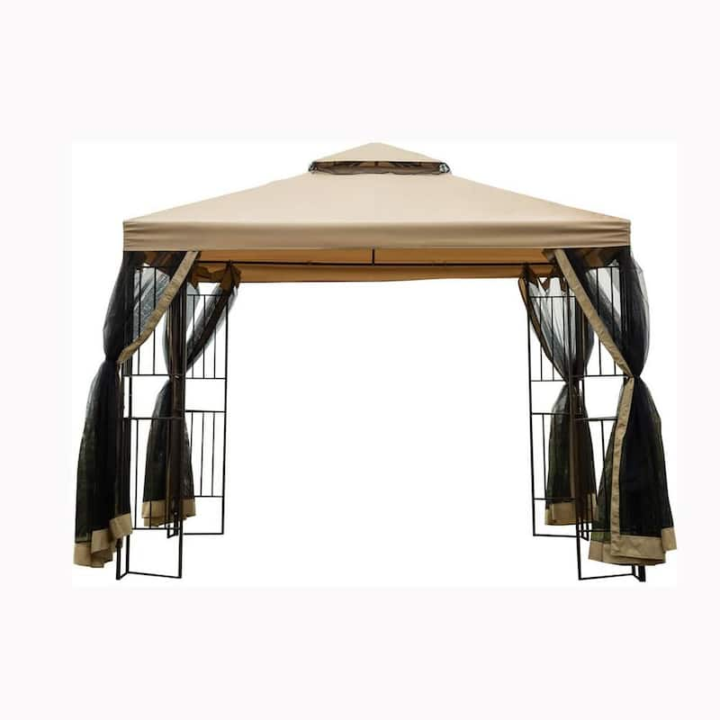 10 ft. x 10 ft. Outdoor Patio Gazebo Canopy Tent with Ventilated Double Roof and Mosquito Net