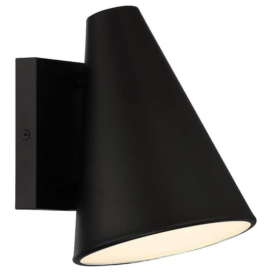 1-Light Black LED Outdoor Wall Lantern Sconce (1-Pack)