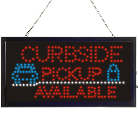 19 in. x 10 in. LED Rectangular Curbside Pickup Available Sign with 2 Display Modes