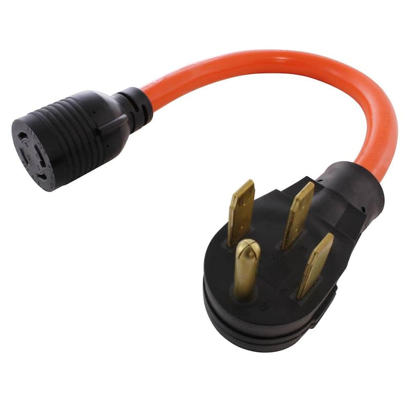 10/4 STW 1.5FT 1450P 50 Amp RV/Range/Generator Plug to L14-30R 4-Prong 30 Amp Locking Connector