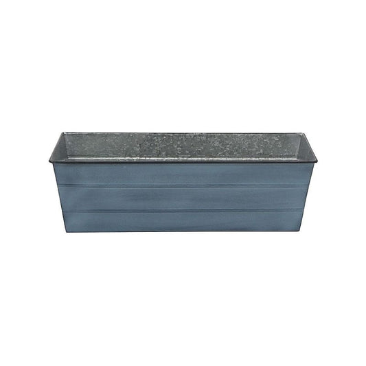 24 in. W Nantucket Blue Medium Galvanized Steel Flower Box Planter