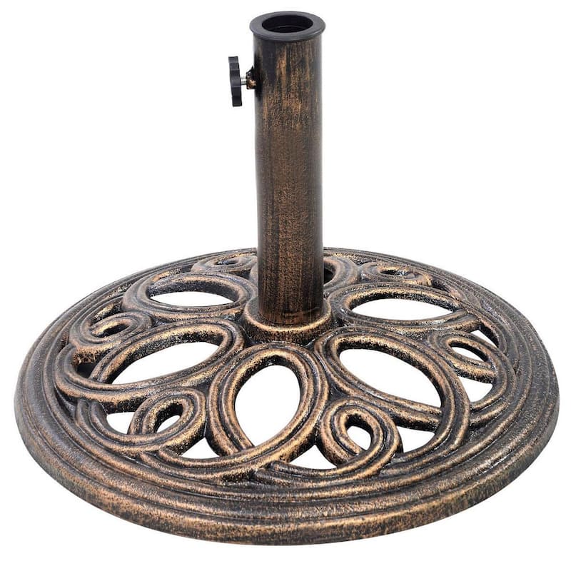 23.6 lbs. Cast Iron Patio Umbrella Base in Bronze