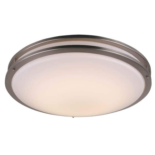 18 in. 1-Light Brushed Nickel LED Flush Mount