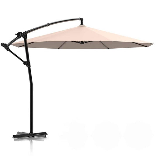 10 ft. Aluminum Patio Cantilever Umbrella Offset Hanging with 5-level Tilting System