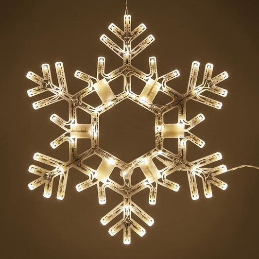 20 in. 70-Light LED Warm White Folding Snowflake Decoration