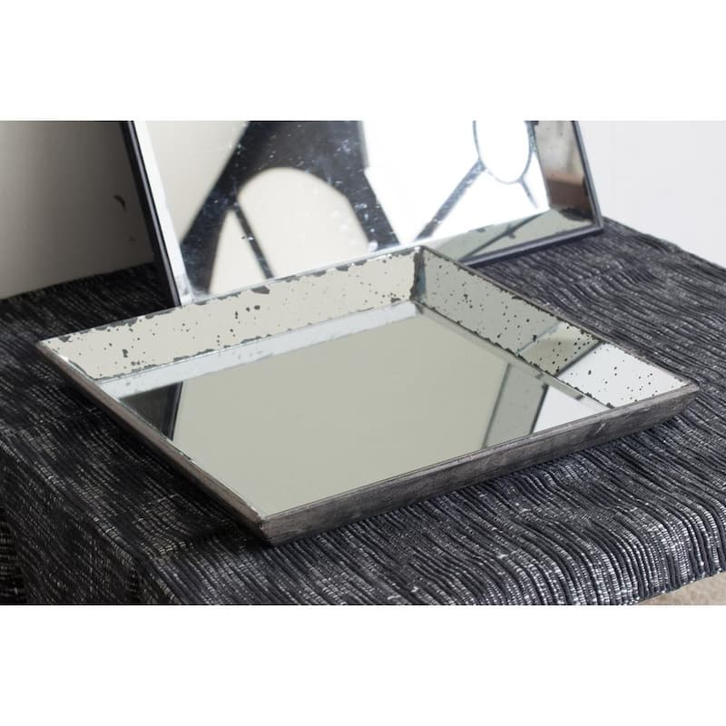 20 in. x 20 in. Rustic White Decorative Glass Tray