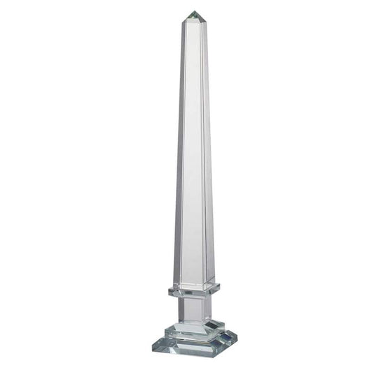 20 in. Crystal Obelisk Decorative Statue