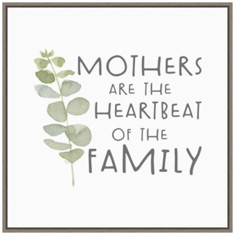 22 in. Mother's Inspiration I Heartbeat Mother's Day Holiday Framed Canvas Wall Art