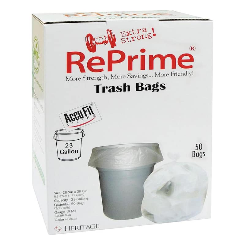 23 Gal. Clear Linear Low Density Trash Bags, 0.9 mil, 28 in. x 45 in., 6 Boxes of 50 Bags, 300/Carton