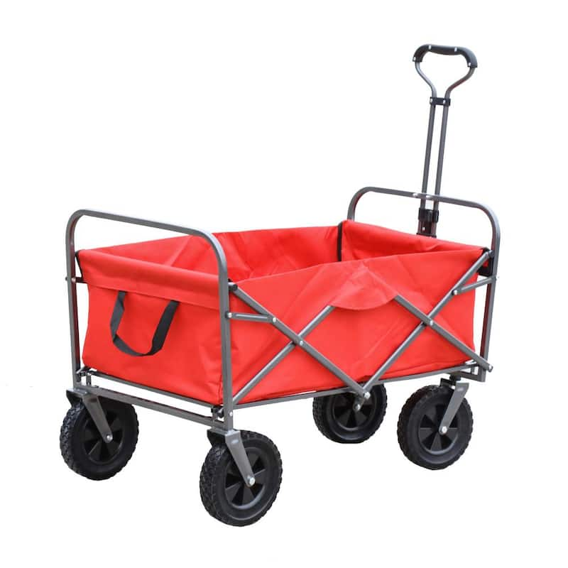 12 cu. ft. Blue Fabric Wagon Shopping Beach Garden Cart