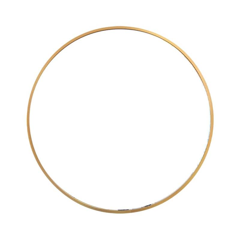 19.7 in. W x 19.7 in. H Round Single Metal Framed Farmhouse Mirror Entryway Mirror Wall Bathroom Vanity Mirror in Gold