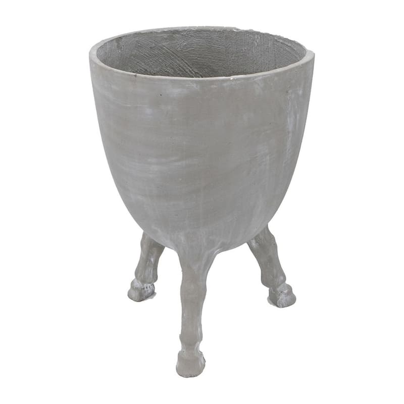 22 in. H x 15.7 in. W x 15.7 in. D x Gray Cement Floor Planters