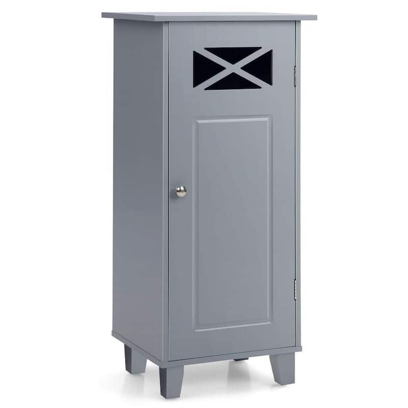 15 in. W x 12 in. D x 32 in. H Gray Bathroom Free Standing Storage Linen Cabinet with Adjustable Shelf