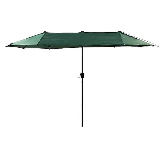 12.5 ft. x 6.5 ft. Outdoor Patio Rectangular Market Umbrella, Shade-Providing Fixture with Crank Lift in Green