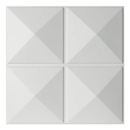 19.7 in. x 19.7 in. x 1 in. White PVC 3D Wall Panels Decorative Wall Design (12-Pieces)