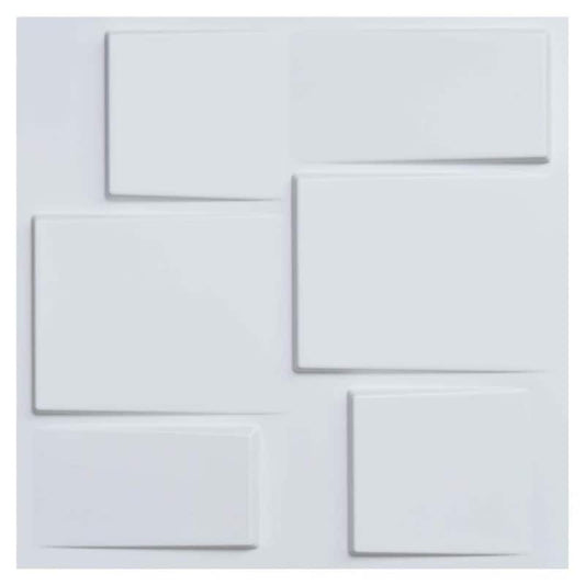 19.7 in. x 19.7 in. White PVC 3D Wall Panels Decorative Wall Design (12-Pack)