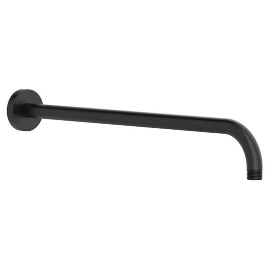 18 in. Shower Arm and Round Escutcheon in Matte Black