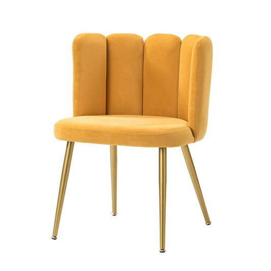 Yginio Mustatrd Velvet Side Chair with Metal Legs