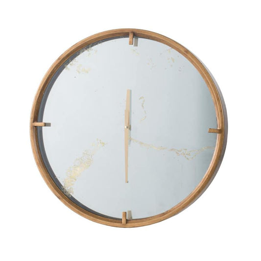 19 in. Brass Metal Frame Wall Clock