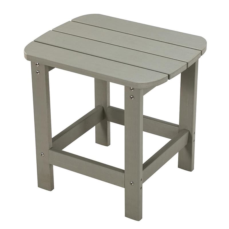 18.2 in. H Grey Plastic Outdoor Side Table