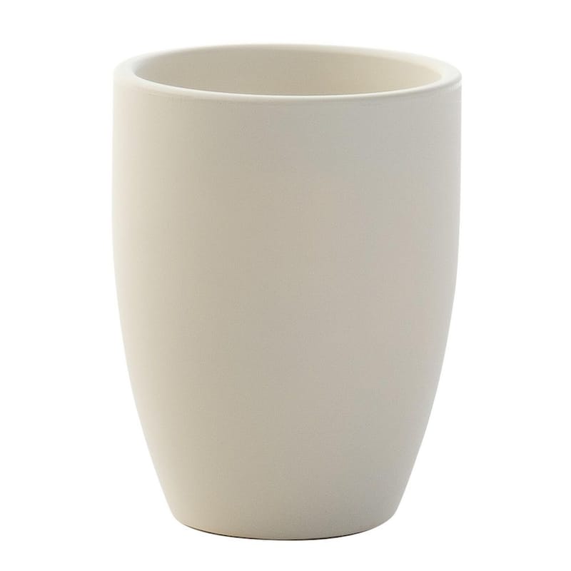 16 in. H Round Pearl White Resin Indoor/Outdoor Porto Lightweight Tall Planter