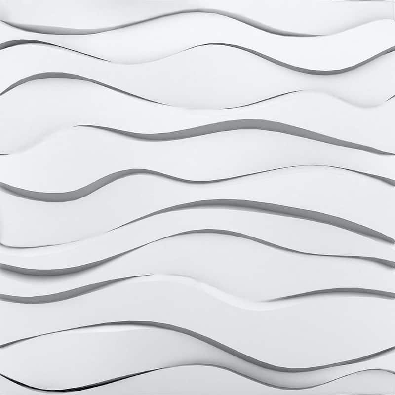 Zephyr Plain White 2 ft. x 2 ft. Seamless Foam Glue-up 3D Wall Panel (24 sq. ft./case)