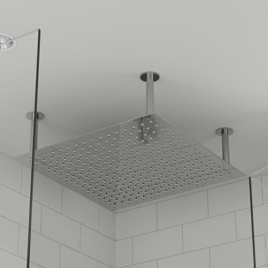 1-Spray 24 in. Single Ceiling Mount Fixed Rain Shower Head in Polished Stainless Steel