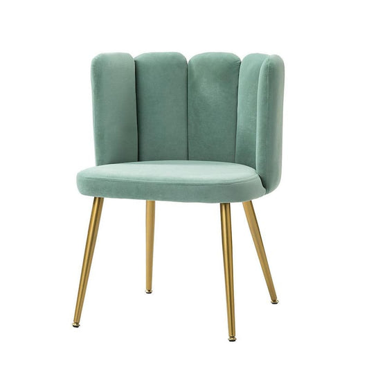 Yginio Sage Velvet Side Chair with Metal Legs