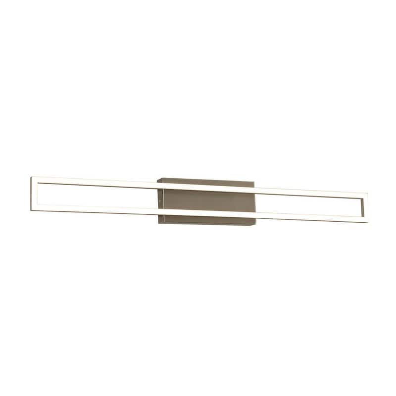 Zola 1.75 in. 1-Light Satin Nickel LED Vanity Light Bar with Acrylic Shade