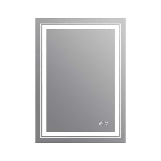 20 in. W x 28 in. H Rectangular Frameless Anti-Fog LED Light Wall Bathroom Vanity Mirror in Silver