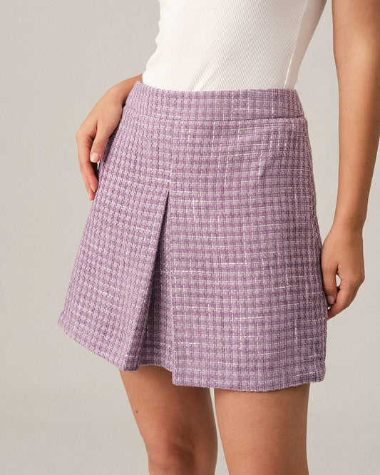 The Plaid Tweed Mini Skirt