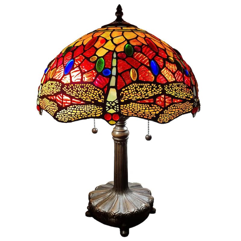 18.5 in. Tiffany Style Dragonfly Table Lamp